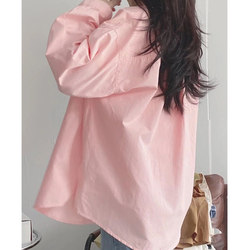 Pure Cotton 2026 Spring, Autumn and Winter Long-Sleeved Shirt for Women, Simple and Sweet Inner Shirt, Design Loose Top Jacket
