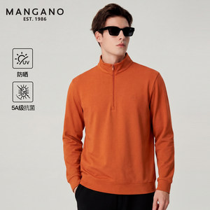 
[5A antibacterial/thin section] Mangalon spring and summer new fashion outdoor men's long-sleeved T-shirt sports stand-up collar top