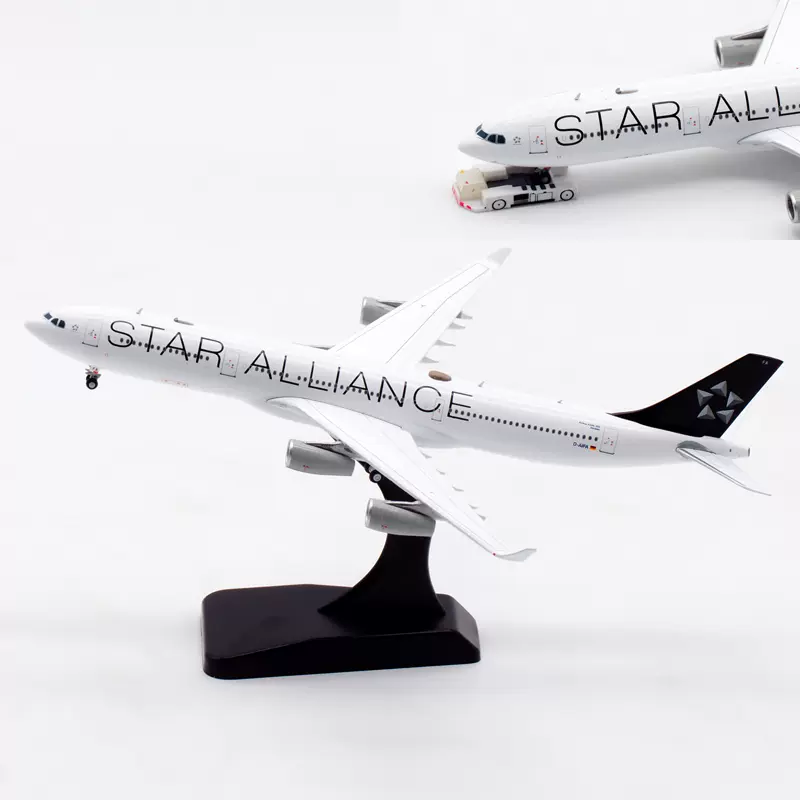 JC Wings 1:400飞机模型合金汉莎航空A340-300 D-AIFA 星空联盟-Taobao