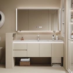 Dipur Bathroom Cabinet Sweeping Robot Corian Integrated Washbasin Cabinet Combination Washstand Smart Storage