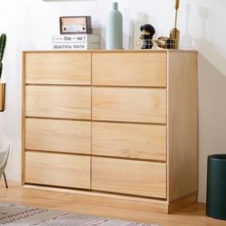 Yangman Solid Wood Chest of Drawers, Simple and Modern Bedroom Drawer Cabinet, Wall-Mounted Storage Cabinet, Home Living Room Storage Cabinet, Multi-Functional