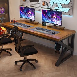 Eisen Solid Wood Computer Desk Desktop Home Desk Gaming Long Table Office Desk Workbench Simple Double-Person Desk