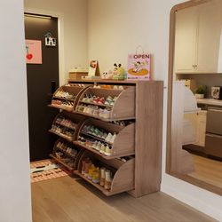 Gumufel Solid Wood Tipping Shoe Cabinet for Home Entrance, Large Capacity Entryway Shoe Cabinet, Integrated New Chinese Style
