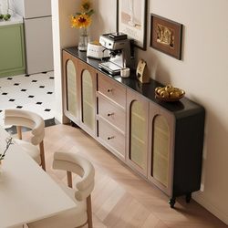 Yangman Antique-Style Sideboard Against the Wall Integrated Storage Cabinet 30cm Narrow Side Cabinet Solid Wood Living Room Tea Cabinet Storage Cabinet