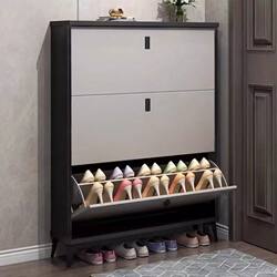 Now I Have a Super-Thin Shoe Cabinet for the Entrance, a Flip-Top Style Entryway Cabinet with Integrated Double-Layer Design, a New Simple Shoe Storage Rack