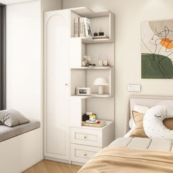 Wanyu Cream Style Bedside Cabinet Home Bedroom Wardrobe Storage Cabinet Small Apartment Children's Bedside Bookshelf