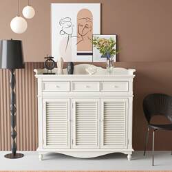 Modern Shoe Cabinet with Shutters, Entryway Cabinet for Small Apartments, American-Style Shoe Cabinet, Pastoral Modern