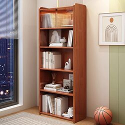 Yuemii Premium Solid Wood Bookshelf Floor-Standing Storage Rack Home Storage Cabinet Living Room Combination Bookcase Children's Storage Cabinet