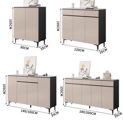 Luxurious Solid Wood and Stone Slab Shoe Cabinet for Home Entrance, Modern Minimalist Entryway Storage Cabinet, Wall-Mounted Thickened Design for Living Room
