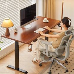Zoshe Electric Adjustable Desk, Solid Wood Computer Desk, Gaming Desk, Smart Adjustable Desk for Home Office and Study