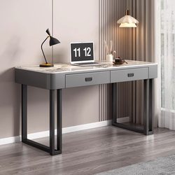 Aojing Slate Computer Desk for Home Use, Desktop Gaming Table, Girls' Bedroom Desk, Dressing Table, Integrated Office Desk