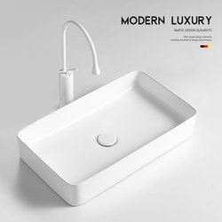 Wowe Countertop Washbasin Single Basin Bathroom Washbasin Ceramic Wash Basin with Overflow Hole