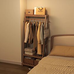 Eisen Solid Wood Bedside Coat Rack, Floor-Standing Clothes Rack, Bedroom Storage Rack, Simple Small Household Coat Rack