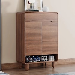 Luxury Shoe Cabinet for Home Entrance, New Chinese-Style Solid Wood Frame, Indoor/Outdoor Hallway Storage Cabinet, New Model 202