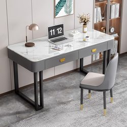 Aojing Tempered Glass Computer Desk Desktop Gaming Table Girls' Bedroom Desk Dressing Table Integrated Office Desk