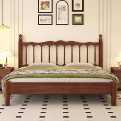 Today, I'M Looking at a French-Style Windsor Bed 1.68m for the Master Bedroom, an American Retro Double Bed in Cherry Wood Color