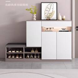 Aisen Custom-Made Shoe Cabinet with Integrated Bench, Made of Solid Wood for Home Use, Suitable for Entryway, Living Room, Wall-Mounted, Dust-Proof Storage Shoe Rack