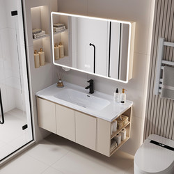 Intercontinental Side-Mounted Honeycomb Aluminum Bathroom Cabinet Set with Washbasin, Sink, and Bathroom Mirror