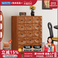 Yuemii Premium French-Style Vintage Solid Wood Five-Drawer Cabinet for Home Entryway Storage, Bedroom, Living Room, Wall-Mounted European-Style Cabinet