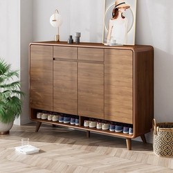 Yangman Solid Wood Entryway Shoe Cabinet for Home Use, Suitable for Hallway, Exterior, Elevator Entrance, Integrated Wall-Mounted Foyer Cabinet 202