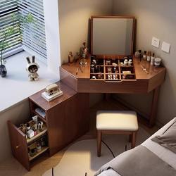 Today, I'M Looking for a Small Corner Dressing Table, Bedside Solid Wood Corner Vanity Table, Chest of Drawers Integrated into a Home Bedroom Desk