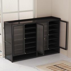 Gumufel's New Popular Black Shoe Cabinet for Home Use at the Entrance, Indoor and Outdoor Shoe Rack, Simple Multi-Layer