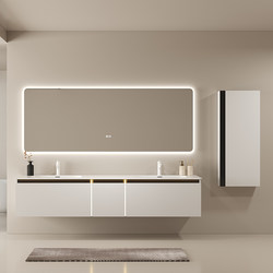 Dipurui Bathroom Corian Integrated Double Basin Bathroom Cabinet Set Designer Washbasin High-End Villa