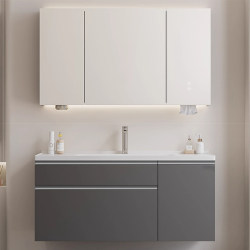 Dipurui Bathroom New Model Bathroom Cabinet Set with Integrated Ceramic Basin Modern Washstand Multifunctional Storage
