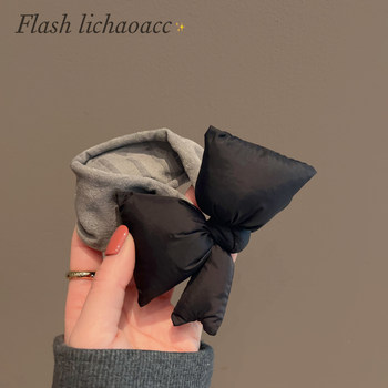 Simple and high-end black bow hair loop texture ponytail hair rope autumn and winter new versatile outing head rope for women
