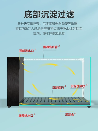 Магазин возвращает более тысячи десяти цветных гостиной. Небольшой аквариум по домашнему использованию воды без воды без воды, без воды, без водного бака Ультра -белый стеклянный боковой фильт