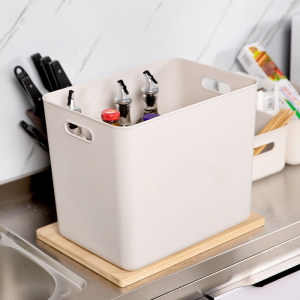 
Storage box plastic without lid raised wardrobe storage box kitchen utensils debris classification home desktop finishing solid color