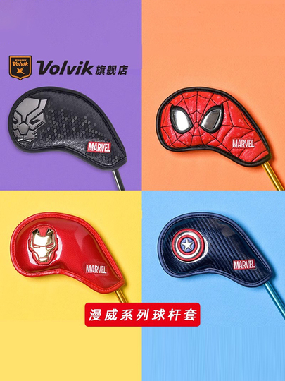 Volvik Marvel ゴルフアイアンヘッドカバー - キャプテン Volvik Marvel ゴルフアイアンヘッドカバー - キャプテン