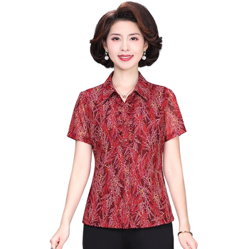 New small shirt for middle-aged and elderly mothers to cover their belly with fashionable shirt