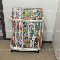 Puzzle Finished Product Storage Trolley, Large-Capacity Card and Poster Collection Organizer, Movable Multi-Functional Storage Rack