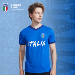 Merchandise Ufficiale Della Squadra Nazionale Italiana Lettere Retrò Moda Sport Ad Asciugatura Rapida T-shirt A Maniche Corte Blu Traspirante Per I Fan
