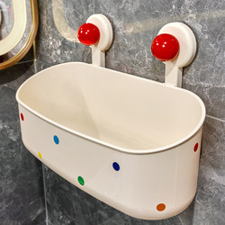 Suction Cup Bathroom Shelf, No-Drill Toilet Washbasin Wall-Mounted Storage Rack