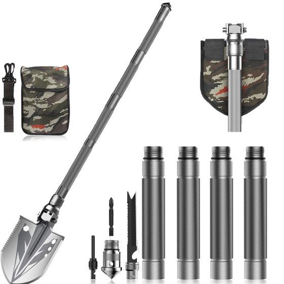 
Guard engineer shovel multifunctional folding military shovel outdoor fishing equipment engineer shovel vehicle-mounted self-defense tool