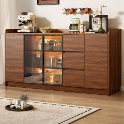 Solid Wood Sideboard Against the Wall Integrated Storage Cabinet, Antique-Style Cabinet, Living Room 2026 New Model Tea and Coffee Cabinet