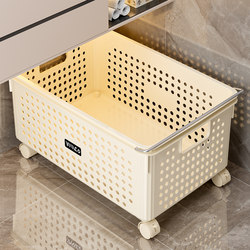 Under-Cabinet Dirty Laundry Basket with Wheels for Bathroom, Laundry Cart for Home Use