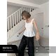 Chenmi Fan Design-sensory square collar waist-closing shirt for women's new summer jacquard collarbone suspender sleeveless top shirt