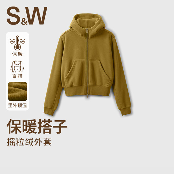 
SW Suwei autumn and winter sports coat women's outdoor warm short long-sleeved yoga wear running fitness cycling wear