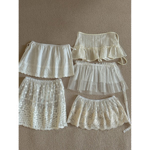 
Lace hollow embroidered flowery ass curtain skirt for women 2025 spring new fashionable fashionable layered skirt skirt