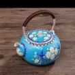 Bạc Ấm Siêu Tốc Bạc 999 Ấm Trà Bộ Trà Nguyên Chất Handmade Ấm Siêu Tốc Bạc Cloisonné Men Cloisonné Ấm Trà ấm trà bằng đồng cổ ấm trà đồng 