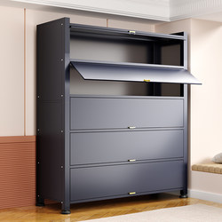 Household Storage Cabinet, Steel Storage Cabinet, Living Room Balcony Integrated Wall-Mounted Storage Cabinet, Bedroom Dust-Proof Bookcase, Iron Cabinet