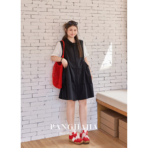 
[Fat Jiajia] Fat mm plus size women's Nice weekend workwear style dress summer temperament slim vest dress