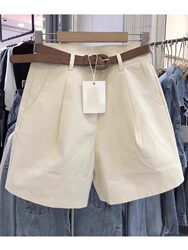 Clearance Sale: Plus-Size Wide-Leg Thin Casual Shorts for Women, Summer, Loose Fit, Slimming, Suit-Style Mid-Length Shorts, Five-Point Pants