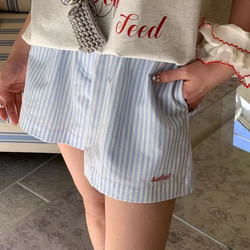 Clearance Bargain~ Vintage Striped Casual Shorts for Women, Loose Wide-Leg Sports Shorts, Elastic Waist Versatile Hot Pants