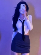 Hot girl sexy jk đồng phục phù hợp với nữ mùa thu em gái hoàng gia áo sơ mi cao cấp đại học phong cách hông váy chuyên nghiệp 2 bộ