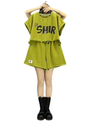 Летний универсальный комплект для отдыха с буквами, простой и элегантный дизайн, большой размер, в западном стиле