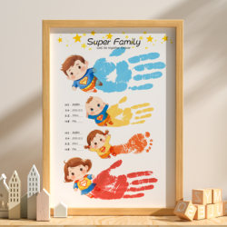 One-Year-Old Baby Hand and Foot Print Art, Baby Handprint and Footprint Keepsake, Baby's 100-Day and Full-Month Decoration Props, Family Photo Frame